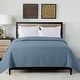 preview thumbnail 21 of 35, Velvet Trim Down Alternative Blanket Full/Queen - Blue Fog