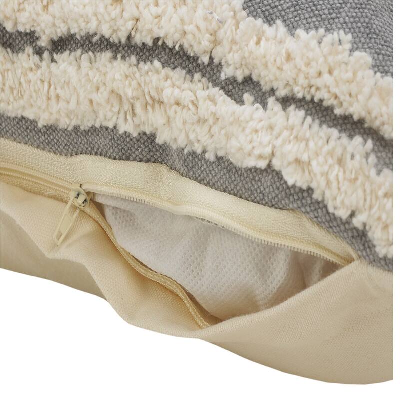 Sevita Casual Floral Diamond Medallion Throw Pillow with Tufted Border