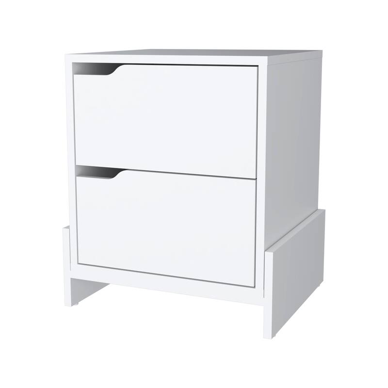 Ralston 2-Drawer Nightstand in White，Suitable for bedrooms,living rooms,apartments