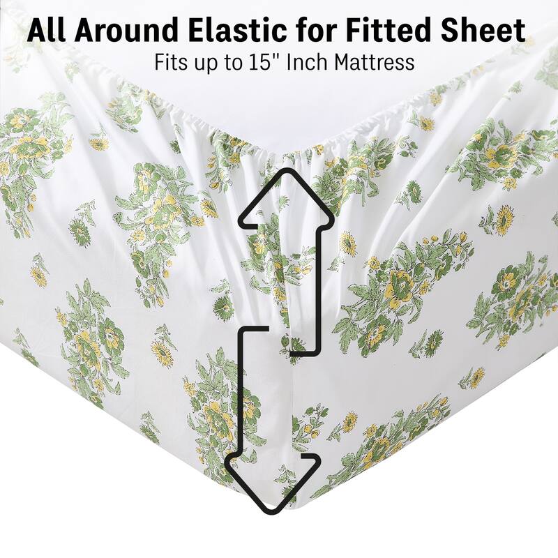 HLC.ME Floral Printed Ultra Soft Bed Sheets Set
