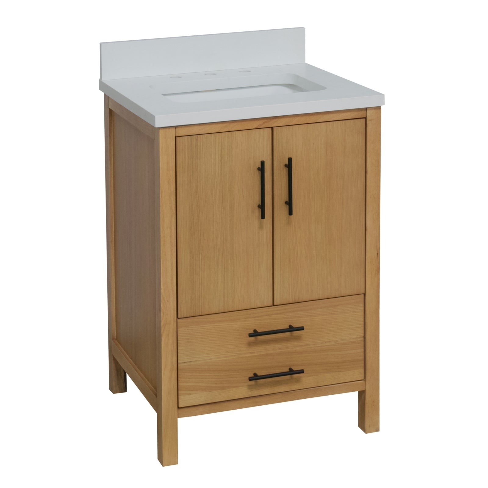 KitchenBathCollection California 24" Bathroom Vanity with Matte White Top