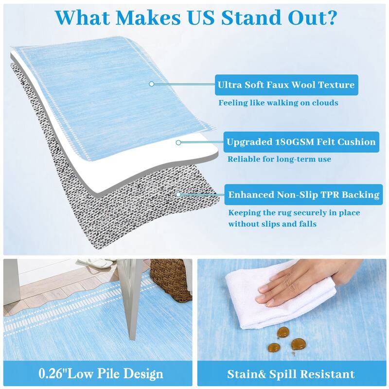 Garvee Scalloped Modern Bordered Area Rug