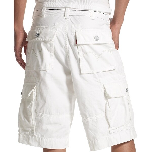 white levi shorts mens
