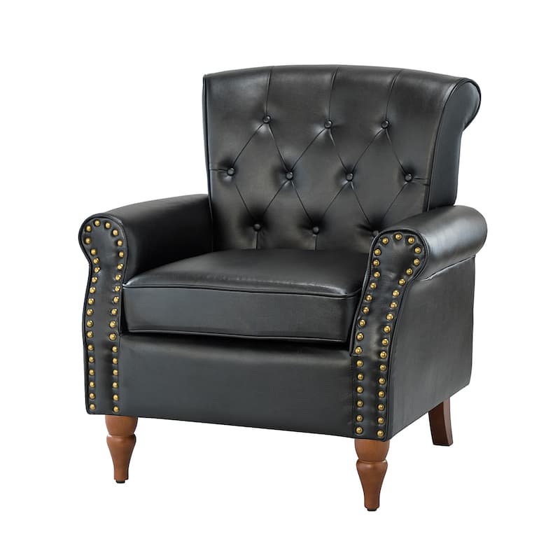 Mycenae Upholstered Accent Armchair with Nailhead Trim Set of 2
