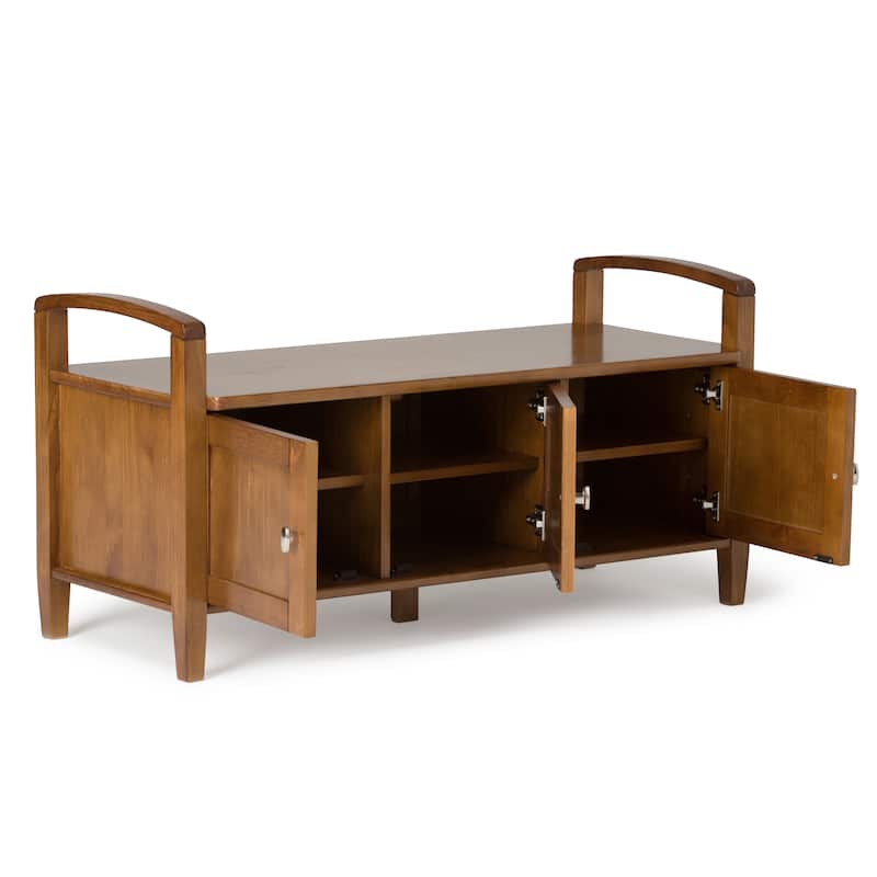WYNDENHALL Norfolk Solid Wood 44-inch Wide Entryway Storage Bench - 44 Inches wide