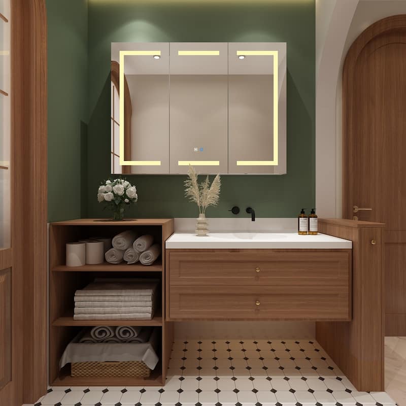 Led Mirror Cabinet Bathroom Wall Mounted Medicine Cabinet Storage