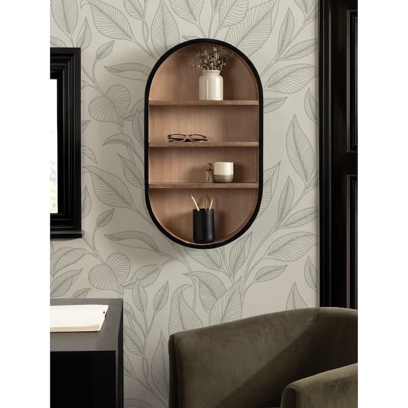 Kate and Laurel Hutton Wood Capsule Wall Shelf