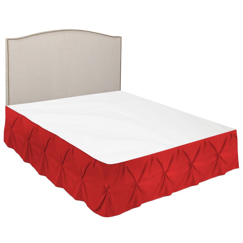 Nestl Pinch Pleat Bed Skirt - Soft Premium Microfiber Ruffle Bed Skirt - 14" Tailored Pintuck Wrap Around Dust Ruffle