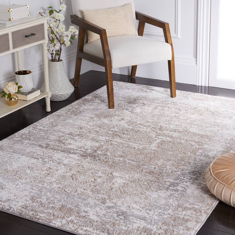 SAFAVIEH Amelia Afaf Abstract Distressed Rug - 5'5" x 7'7" - Beige/Grey