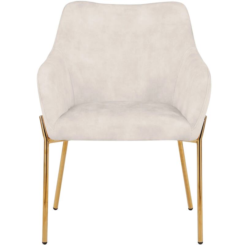 Zaire Upholstered Dining Chair in Velvet/Leather/Boucle with Gold Chrome Iron Set of 4