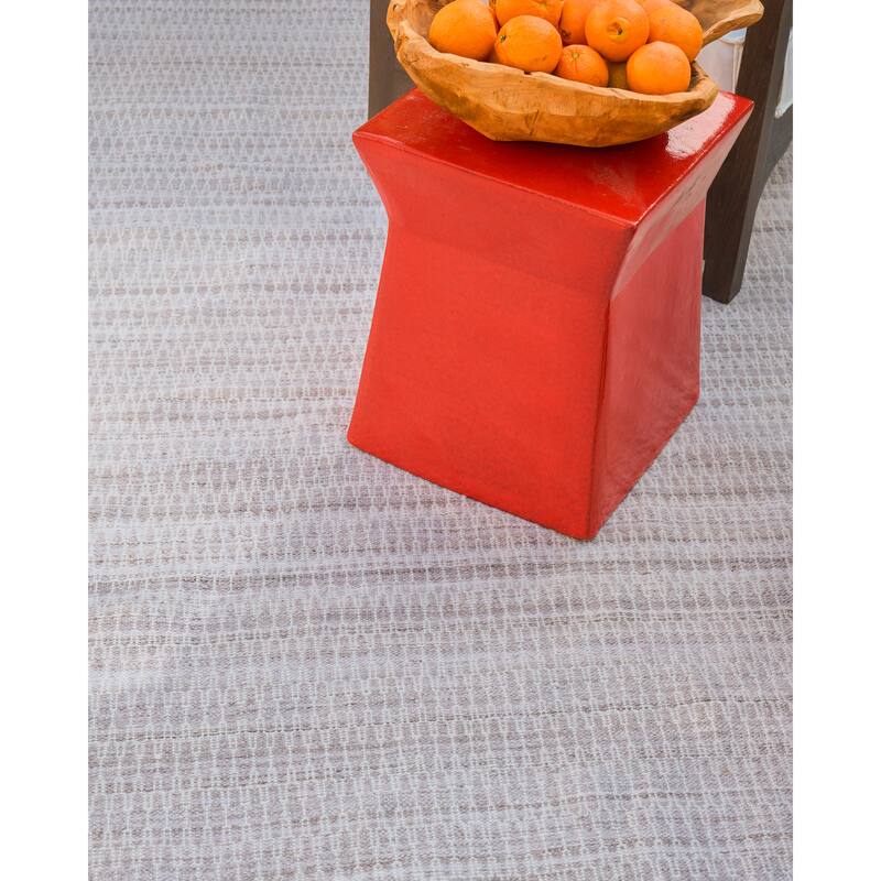 EXQUISITE RUGS Florence Indoor/Outdoor Flatweave PET yarn Silver/Grey Area Rug.