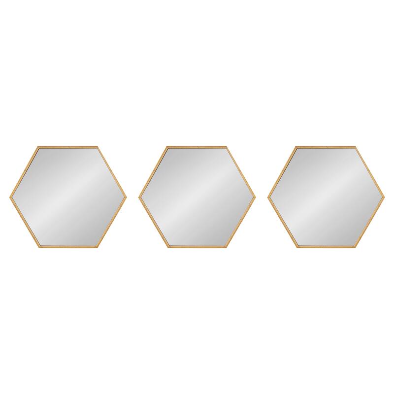 Kate and Laurel Rhodes Framed Hexagon Wall Mirror Set