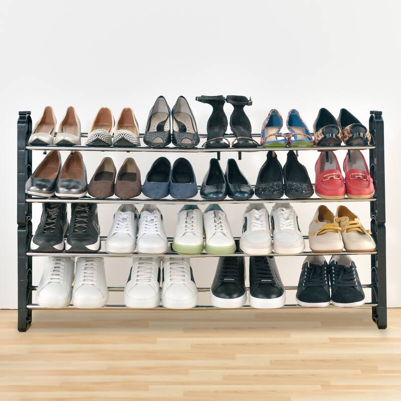 Seville Classics 20-Pair 4-Tier Expandable Stackable Shoe Rack Organizer