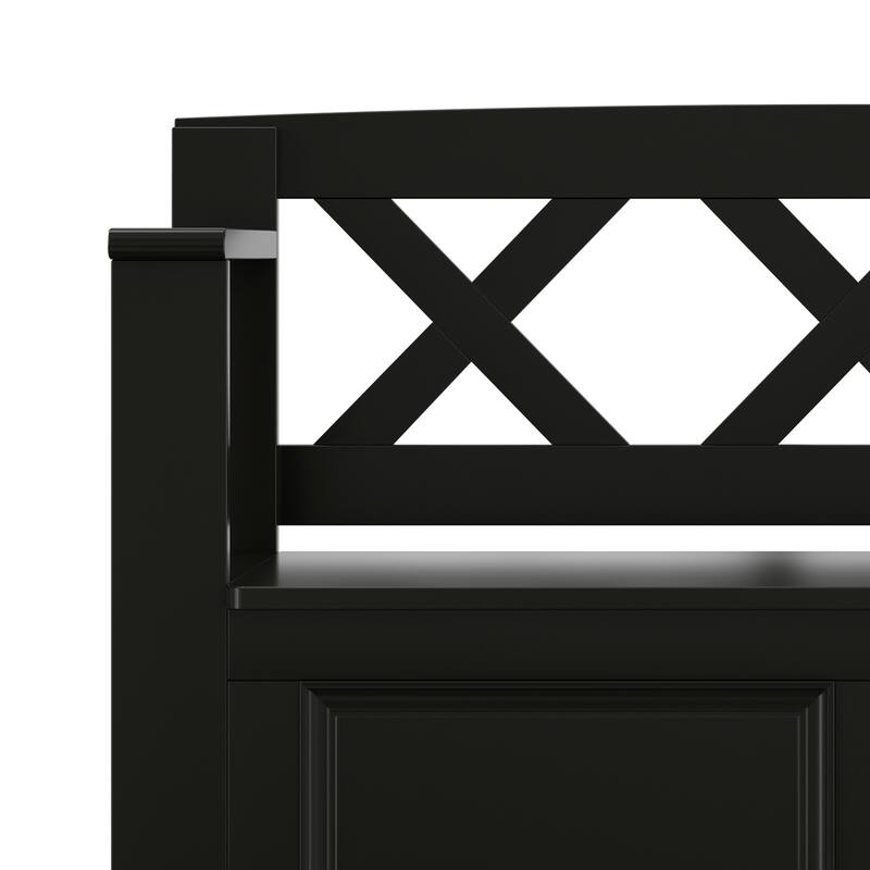 WYNDENHALL Halifax SOLID WOOD 36 inch Wide Transitional Small Entryway Storage Bench -  17"D x 36" W x 27.8"H