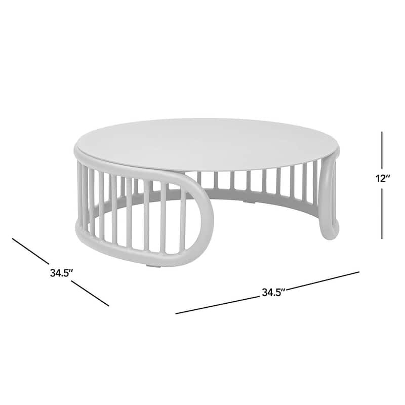 Harper 34.5" Aluminum Patio Round Coffee Table