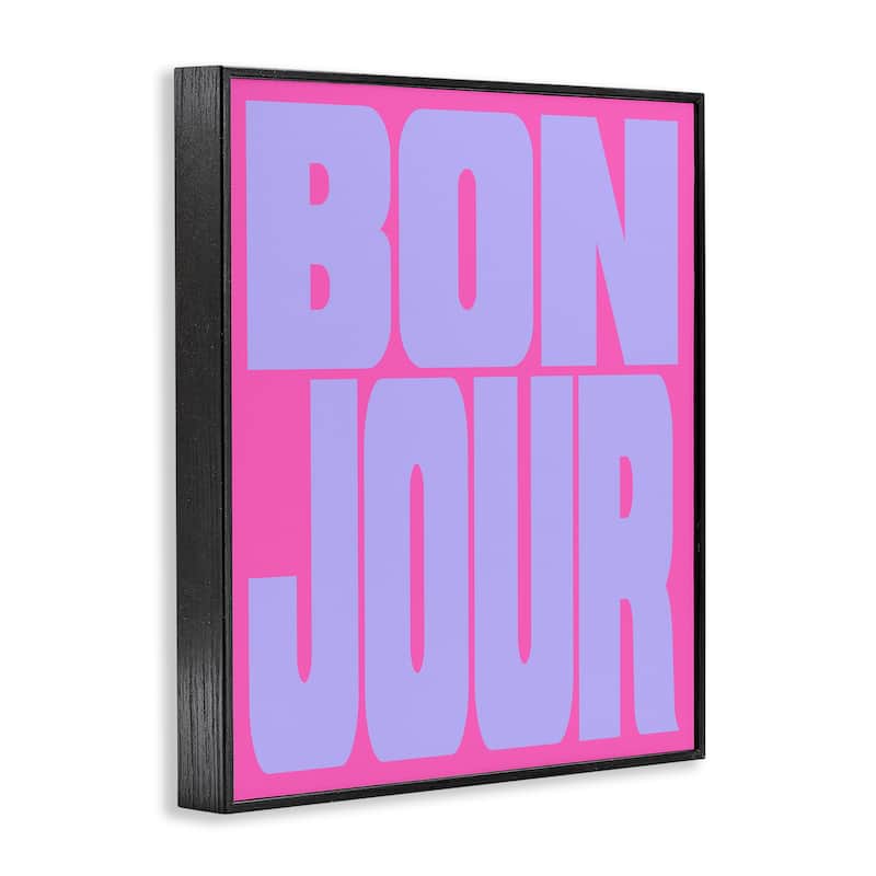 Stupell Bonjour Pink & Blue Framed Giclee Art Design By House of Lulu