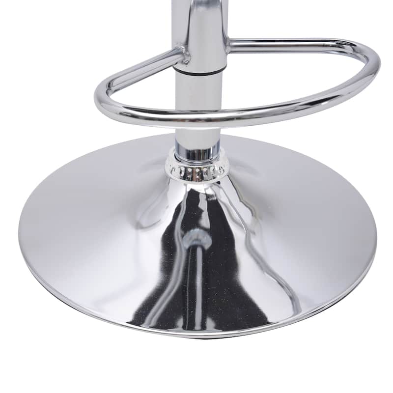 VECELO Set of 2 Rounded Mid-Back Swivel Bar Stools with Adjustable Height 360° Rotation 16" Base with Footrest