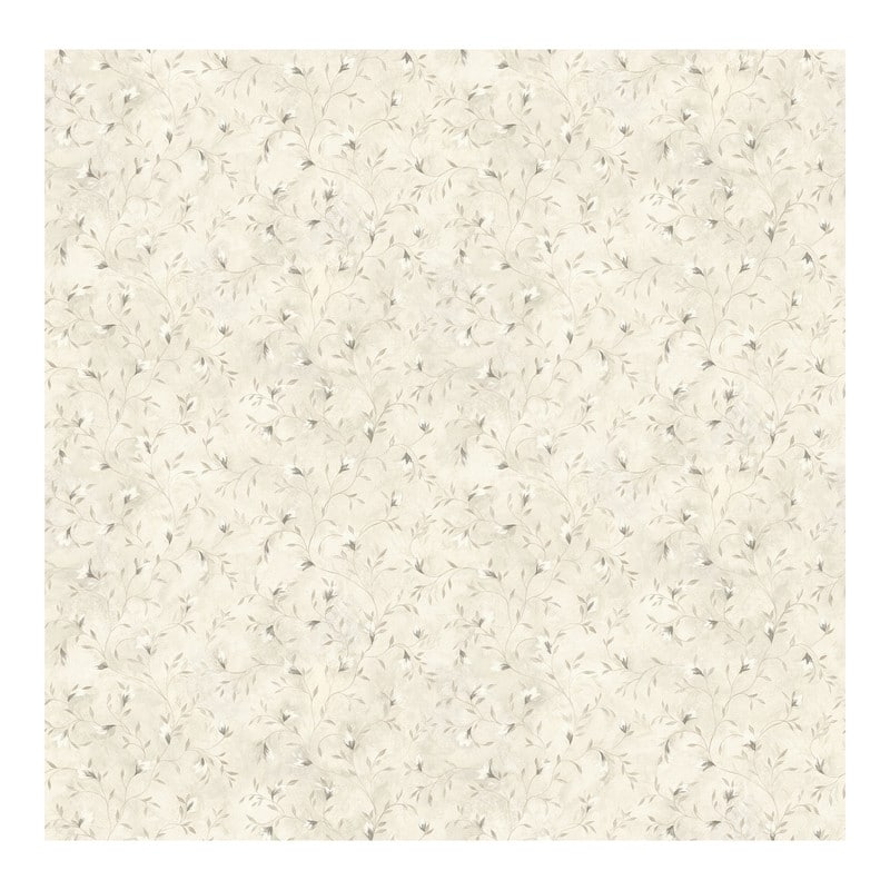 Chesapeake Eleanor Grey Folk Botanical Trail Wallpaper - 20.5 x 396 x 0.025