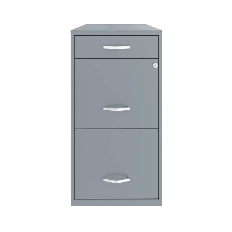 Space Solutions 18" Deep 3 Drawer Metal File Cabinet, Navy