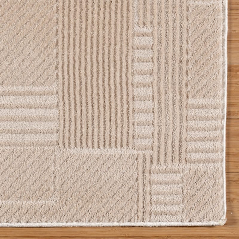 Gertmenian Arlo High Low Transitional Modern Gray Ivory Black Indoor Area Rug Collection