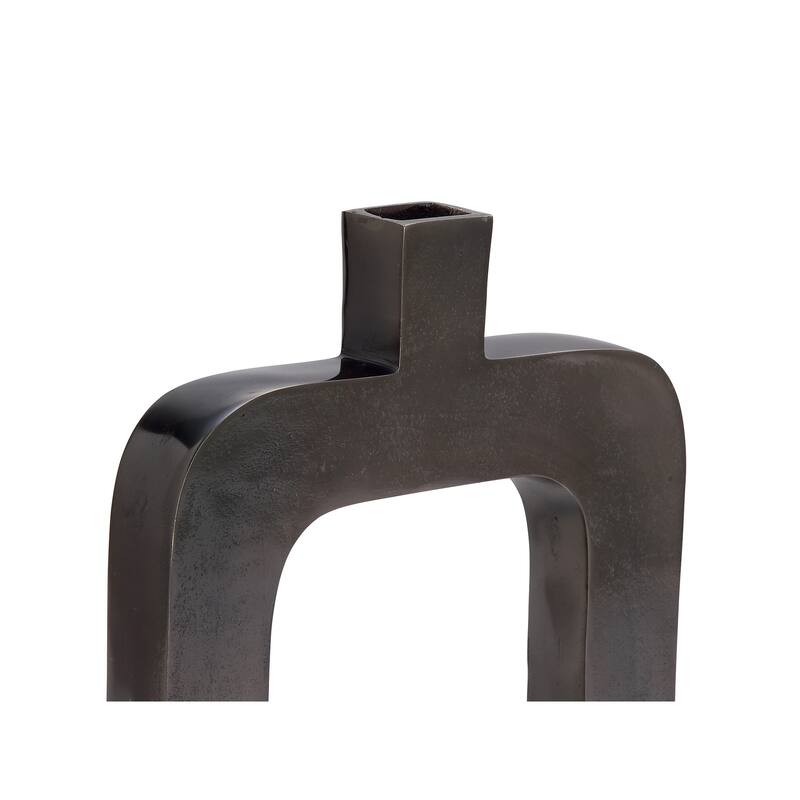 Black Aluminum Contemporary Vase 18 x 11 x 2