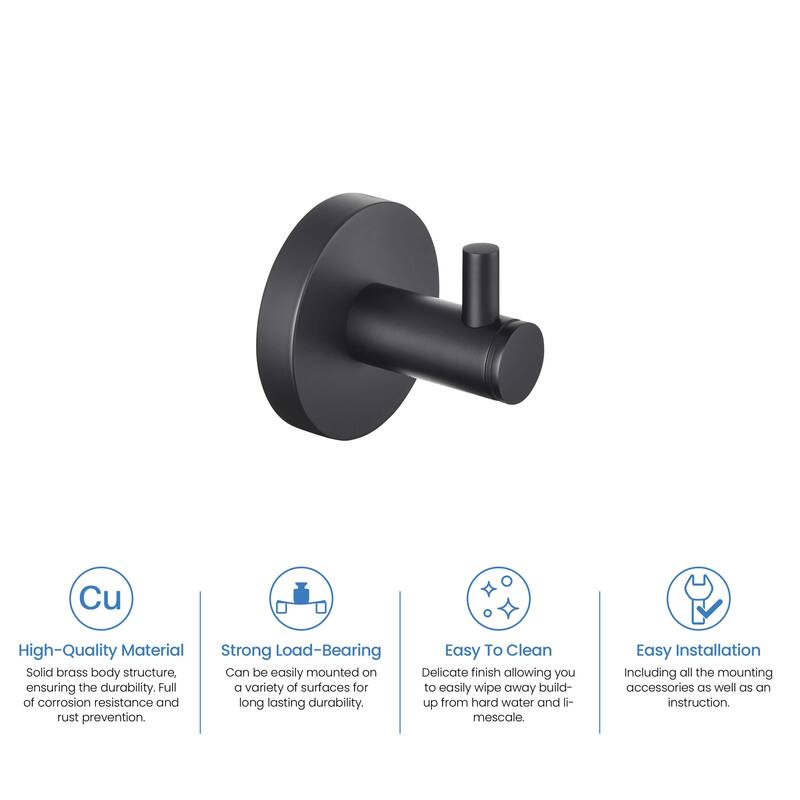 Circular Bathroom Towel & Robe Hook 2 Count