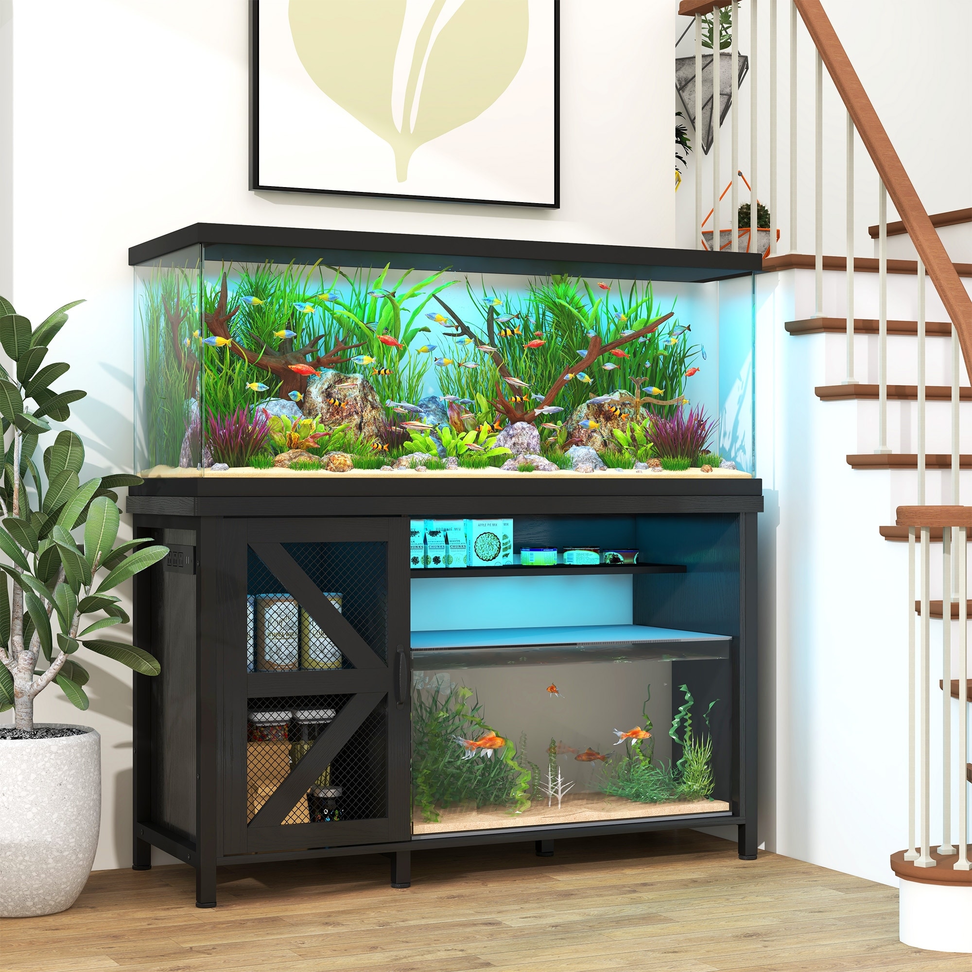 electrical box fish tank Waterbox Aquariums EDEN X 80 FLED White Transform your space with the Dextrus Aquarium Stand Habbe 20-29-37 Gallon Aquarium Stand