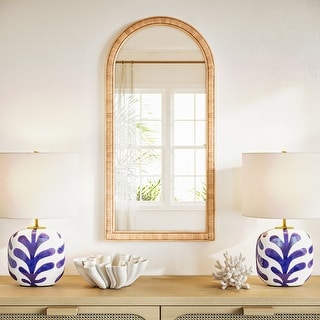 BED & BATH BEYOND ウォールミラー 　鏡　ミラー　46x56 Vista Arch Woven Boho Wall Mirror - 34.5