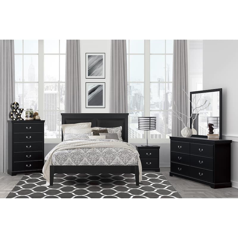 1pc Classic Traditional 2 Drawers Nightstand
