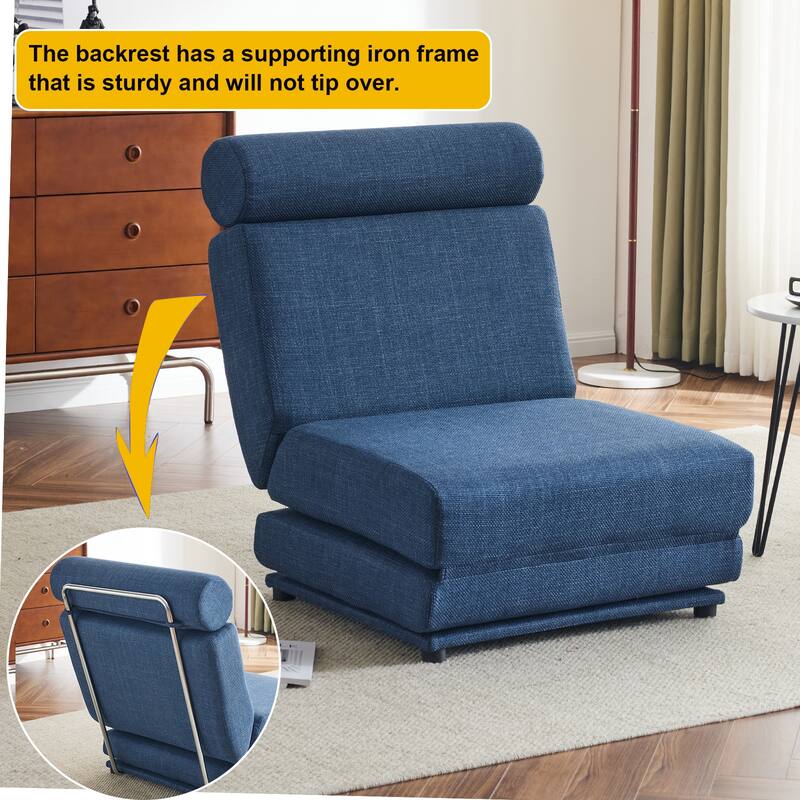 Single Sofa Chair Foldable Bed with Pillow,Portable Sofa Bed,Sofa Chair,Made of Breathable and Wearable Linen