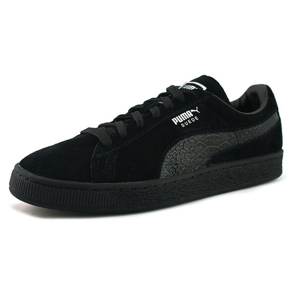 Puma Suede Classic Mono Reflced Men Round Toe Suede Black Sneakers