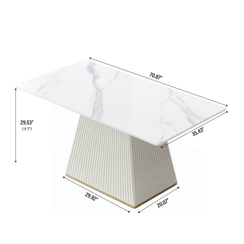 Elegant Faux Marble Dining Table Slate Panel Kitchen Table With Square Pedestal