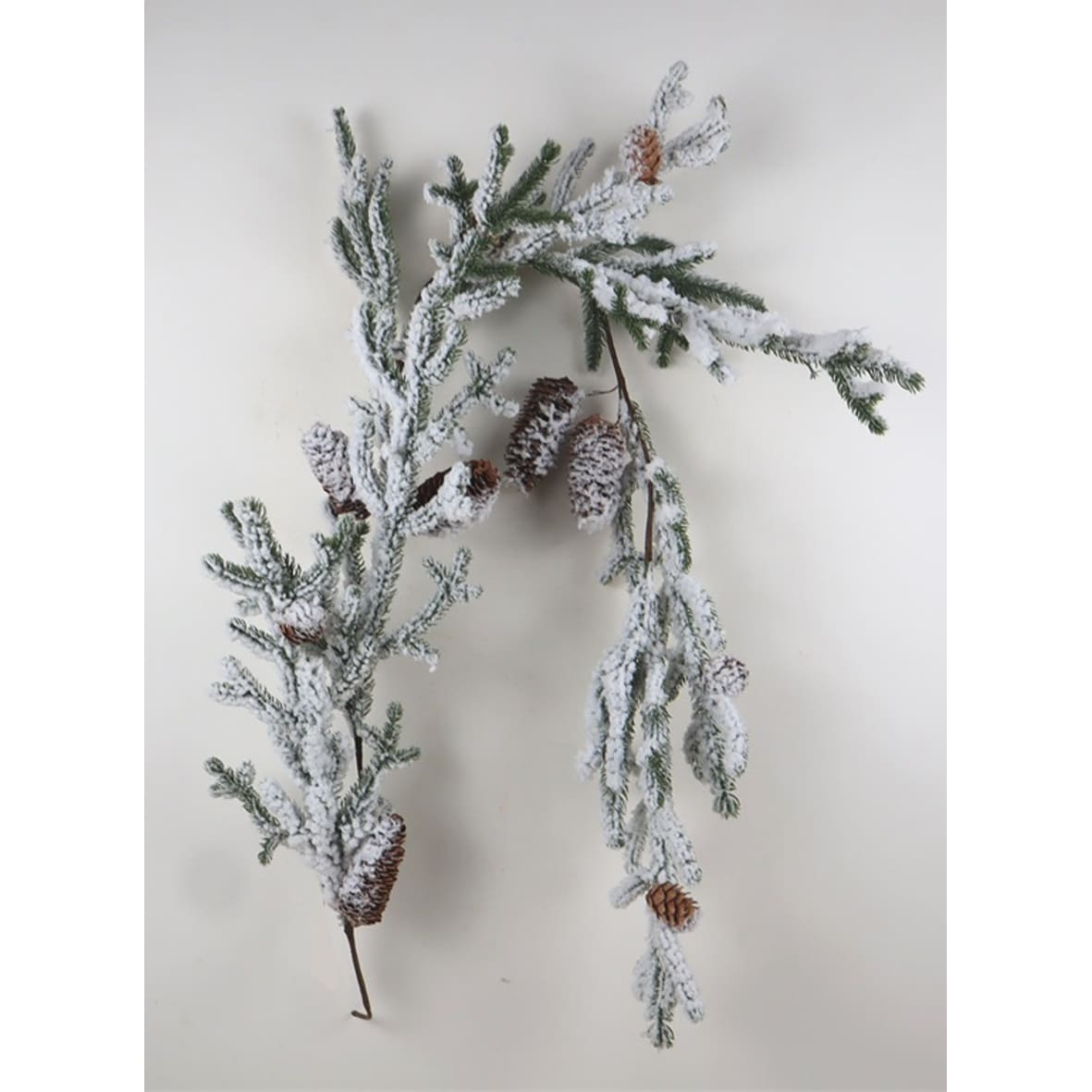 Snowy Pinebranches And Pinecones Garland
