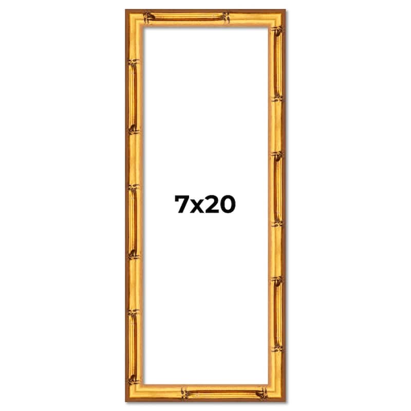 7x20 Frame Gold Bamboo Picture Frame Modern Photo Frame Includes UV Acrylic Shatter Guard Front Acid Free Foam Backing Board