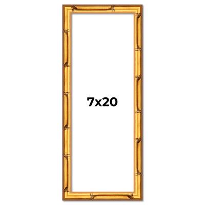 7x20 Frame Gold Bamboo Picture Frame Modern Photo Frame Includes UV Acrylic Shatter Guard Front Acid Free Foam Backing Board