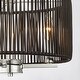 preview thumbnail 7 of 7, KAWOTI 3-Light Semi-Flush Mount Ceiling Lights with Black Rattan Shade - 12in Diameter