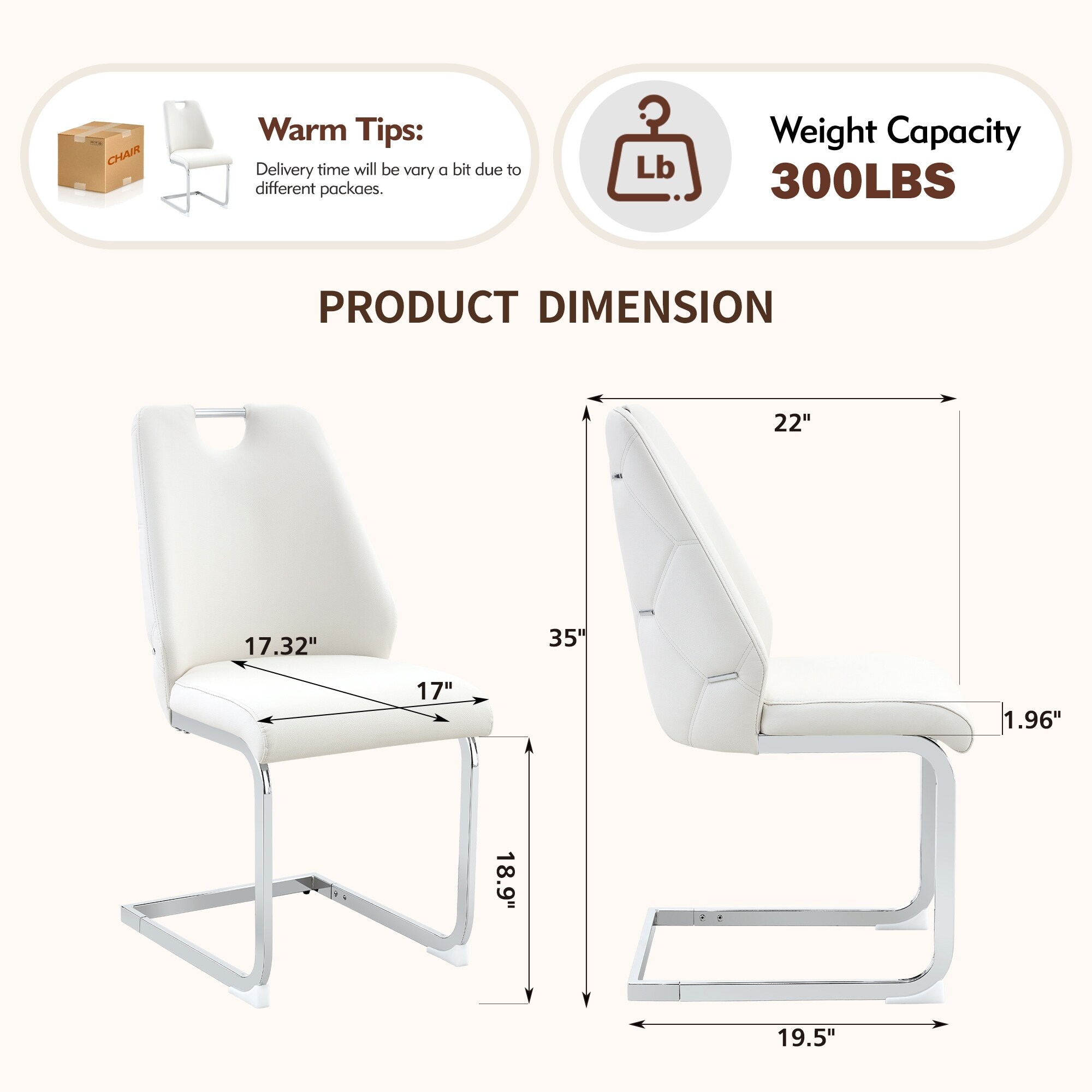 Dining Chairs Set Of Two Faux Leather Kitchen Chairs Gold Mesh Texture Chrome Handle