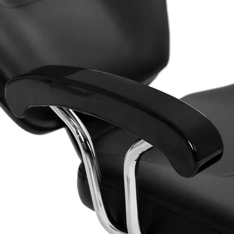 Hydraulic Salon Chair Hair Beauty Equipment Barber Chair with Headrest Black - N/A