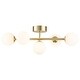 preview thumbnail 3 of 5, 5-Light Gold Finish Integrated LED Vanity Light with Opal Glass Shades