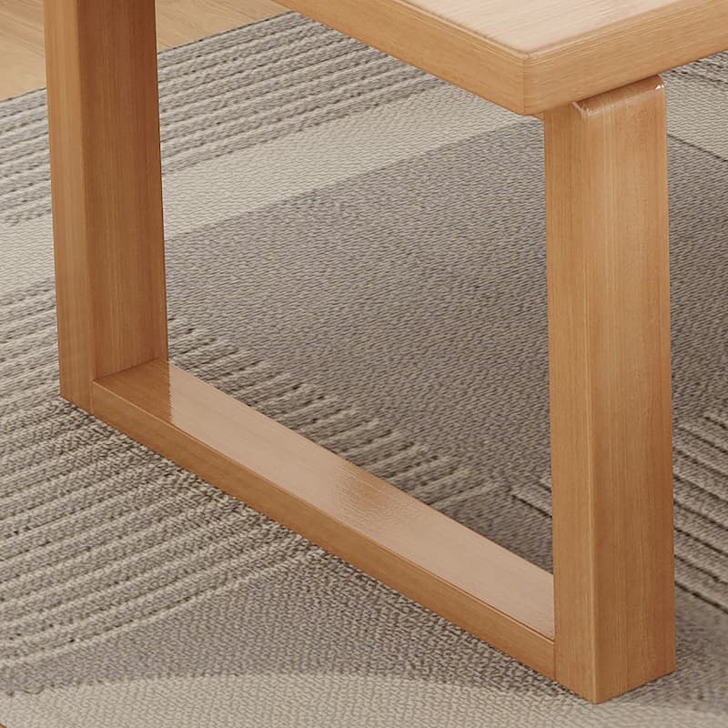 3 Piece Dining Table Set, Includes 1 Table, Upholstered Chair & Bench, Natural Wood