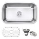 preview thumbnail 1 of 9, Ruvati 30-inch Undermount 16 Gauge Stainless Steel Kitchen Sink Single Bowl - RVM4250 - 30″ x 18-1/8″
