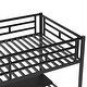 preview thumbnail 12 of 10, Twin Metal Loft Bed with Desk, Space-Saving, No Box Spring, Black