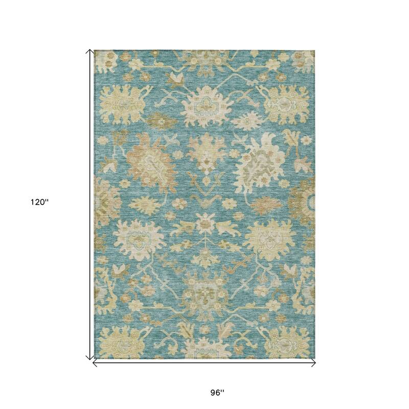 HomeRoots Floral Traditional Rectangle Outdoor Rug