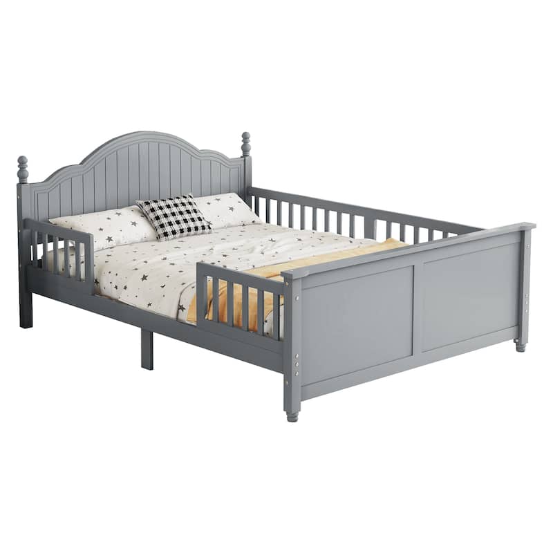 Full Size Bed For Kids, Wood Full Platform Bed with Headboard and Footboard