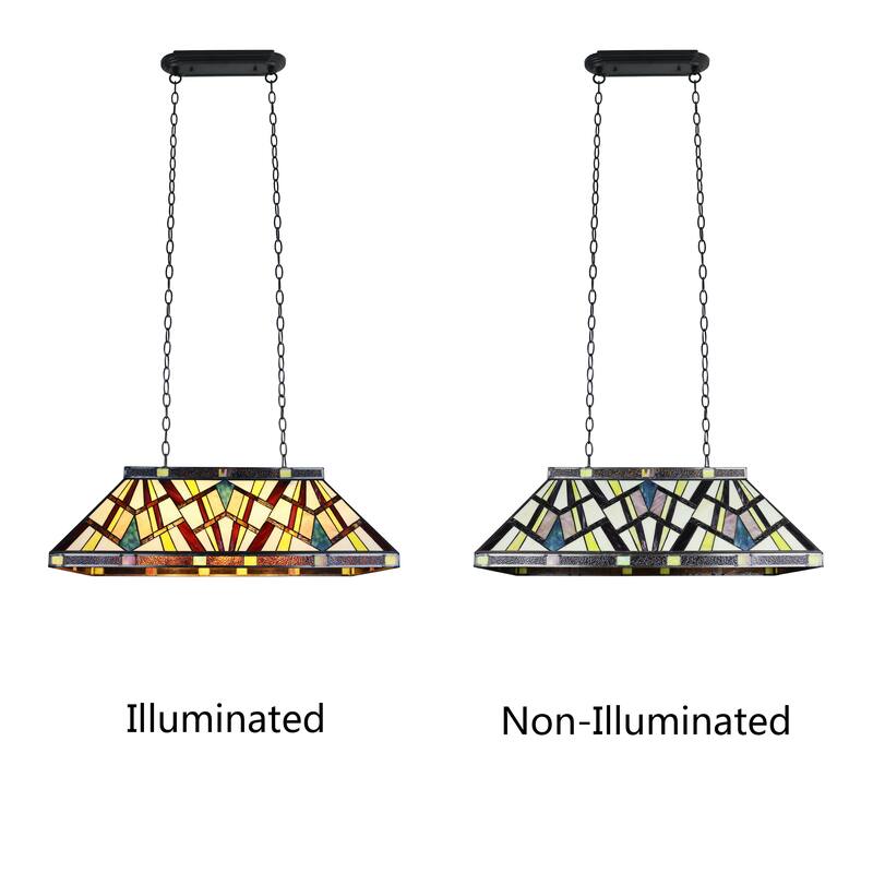 Tiffany Style Mission Design 3-light Linear Island Fixture