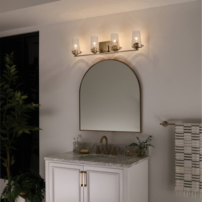 Kichler Lighting Alton 33.75 in. 4-Light Champagne Bronze Vanity Light with Clear Seeded Glass