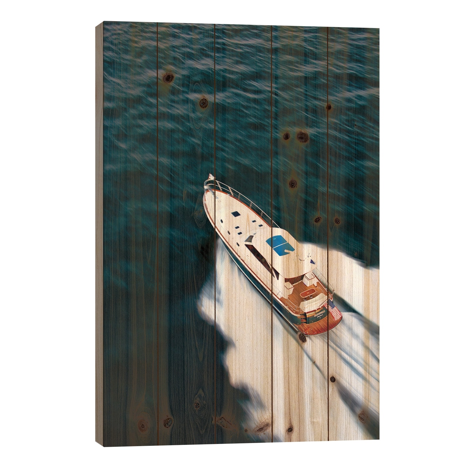 Hunt 52 Yacht At Sea, Newport, Rhode Island, USA II Print On Wood by Panoramic Images - Multi-Color