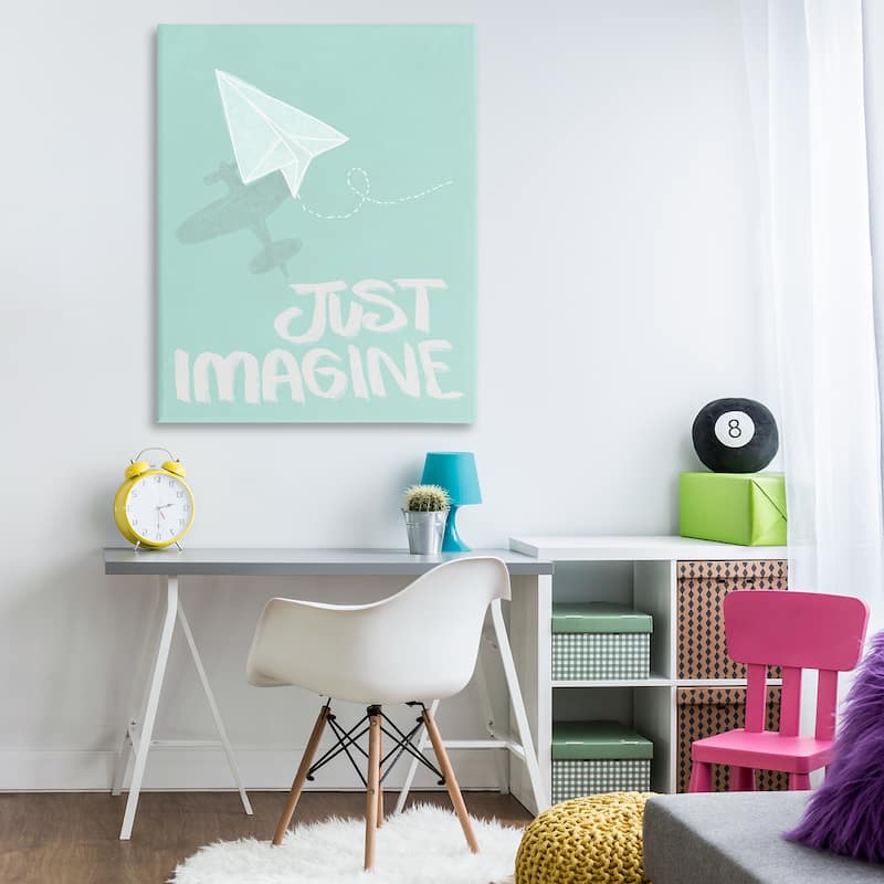 Stupell Inspirational Just Imagine Phrase Canvas Wall Art Design By Chen Alyesh