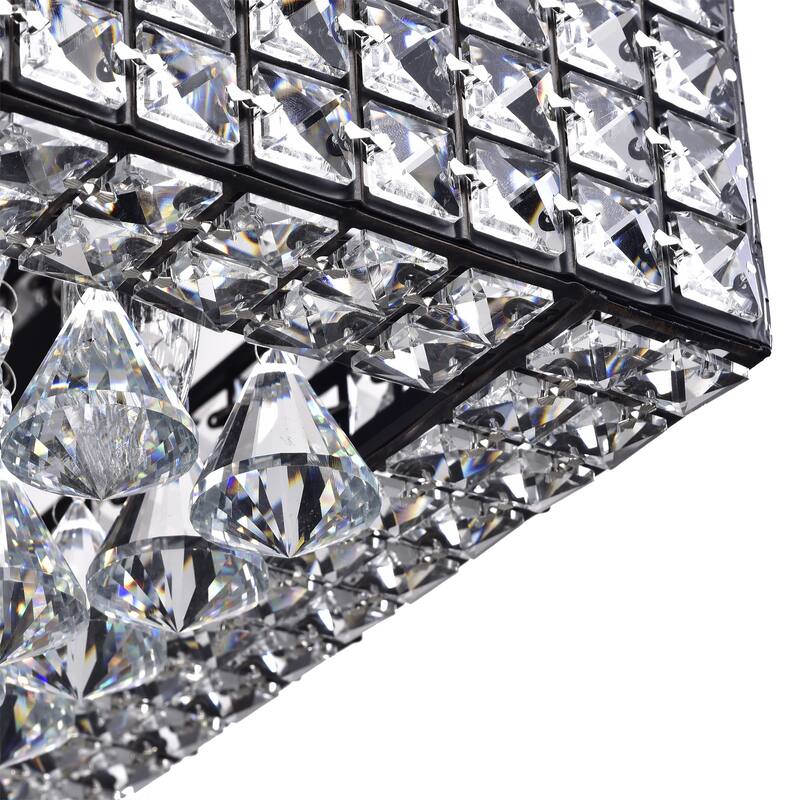 Echion 8-light Glam Crystal Accent Embellished Black Flush Mount