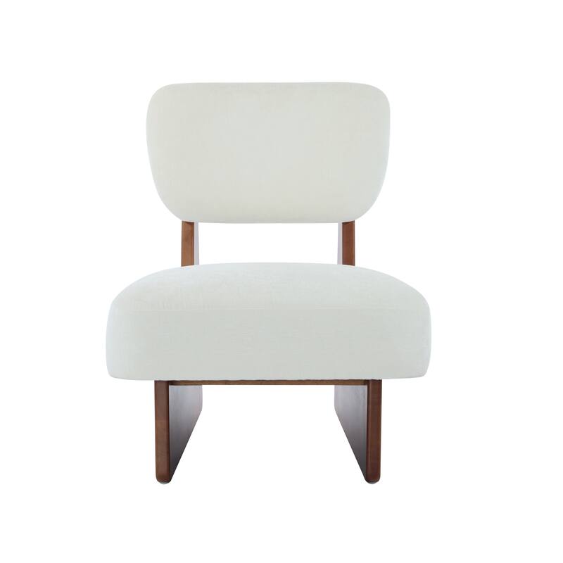 Lounge Armless Accent Chair with Wood Frame, Set of 2